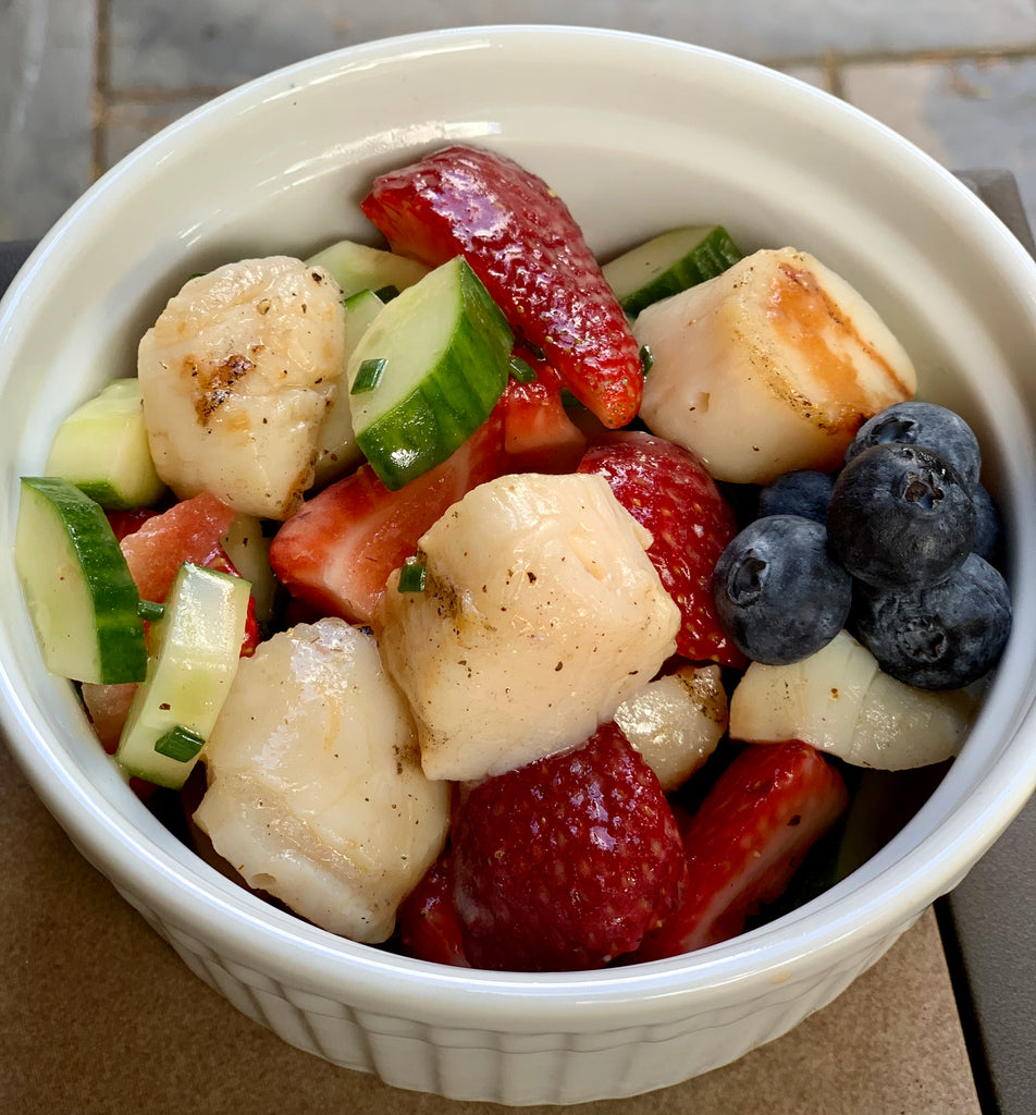 Red, White and Blueberry Scallop Salad – OlympiaSeafood