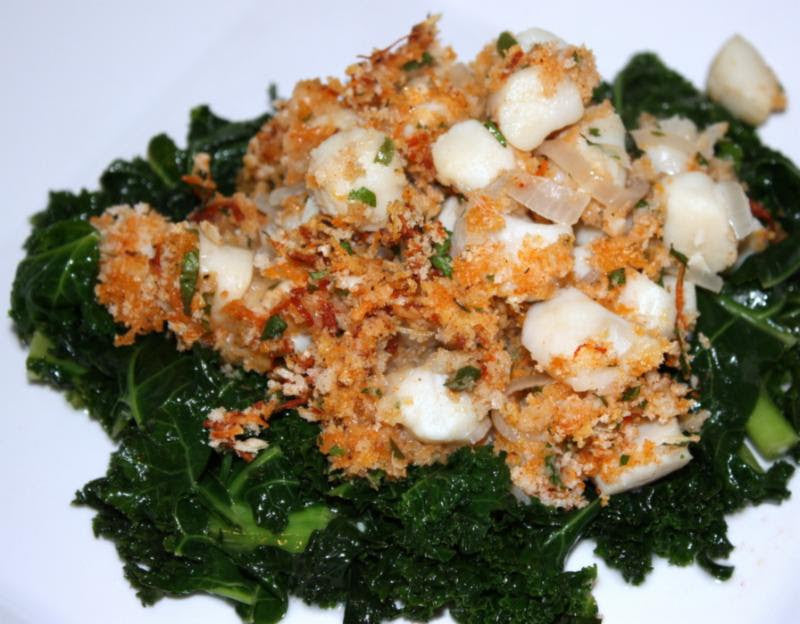 Bay Scallops Baked with Savory Crumb Topping &ndash; OlympiaSeafood