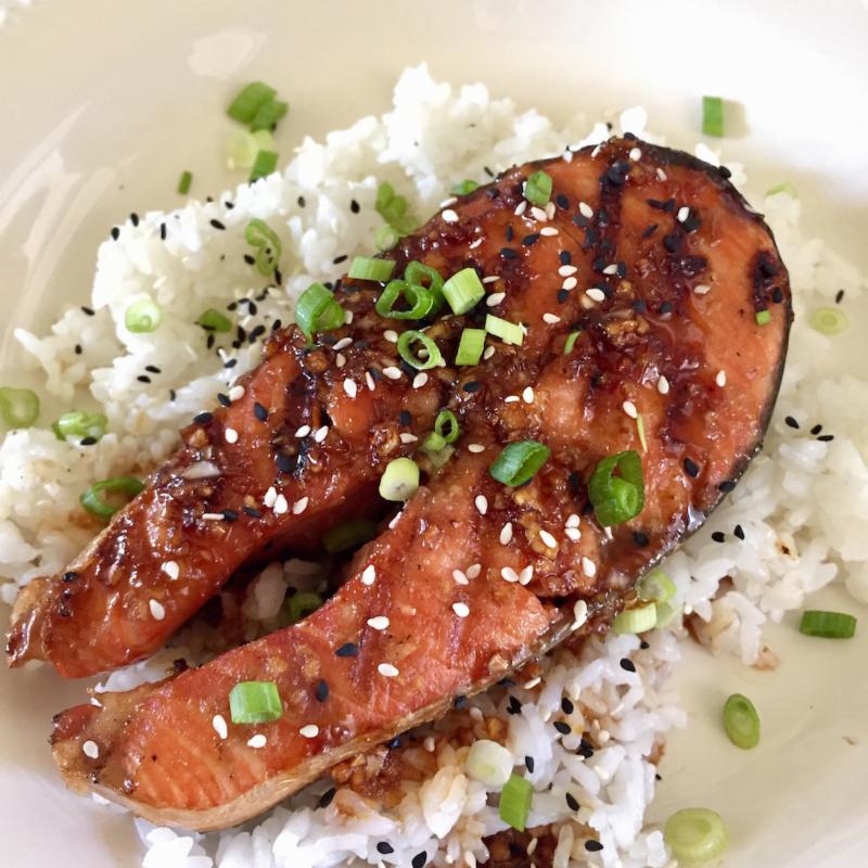 Salmon Steaks with Sweet Sesame Sauce – OlympiaSeafood